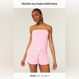 Gilly Hicks Cozy Strapless Waffle Onesie Romper